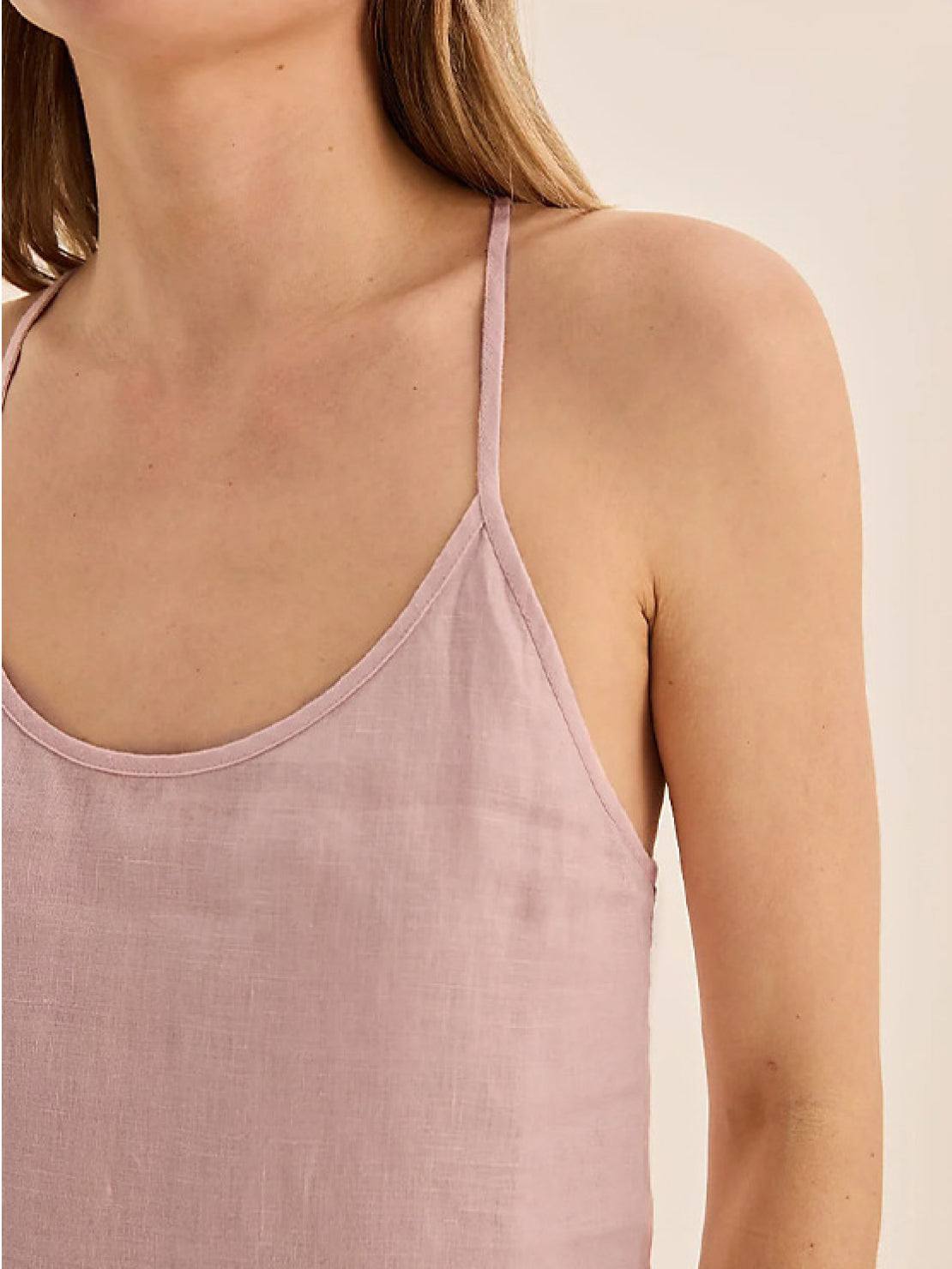 Linen-Lyocell cami set with boxy camisole and relaxed shorts in soft breathable fabric