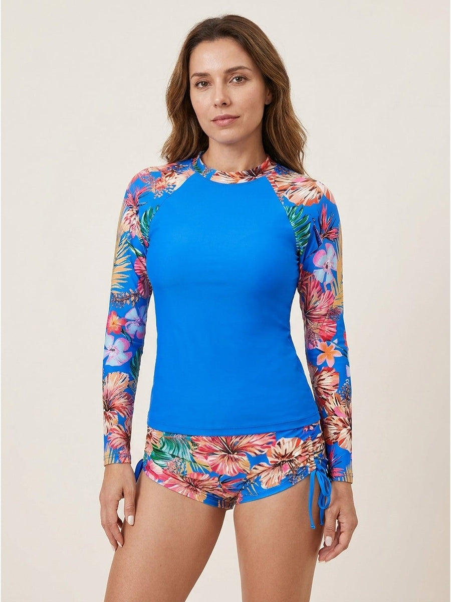 Tropical Print Rash Guard Set | Women's Linen Clothing– North