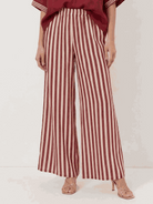 Loose oversized striped wide-leg co-ord set with dropped shoulders and elastic waist palazzo pants in multiple colors