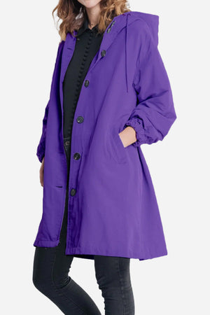 Water Resistant Oversized Hooded Windbreaker Rain Jacket