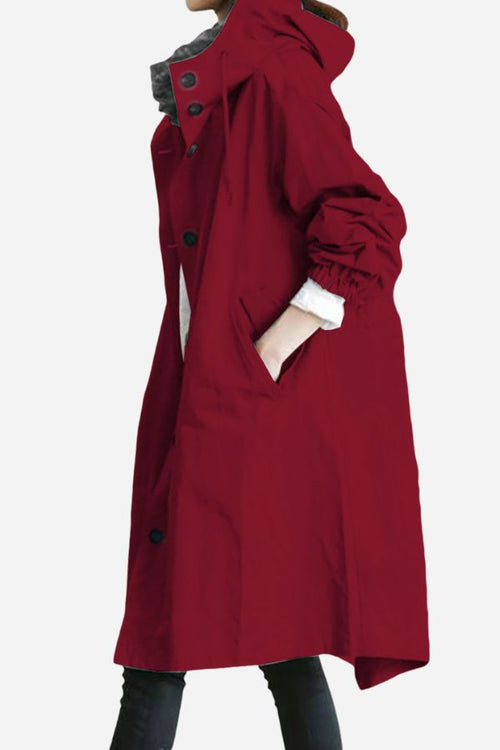 Water Resistant Oversized Hooded Windbreaker Rain Jacket
