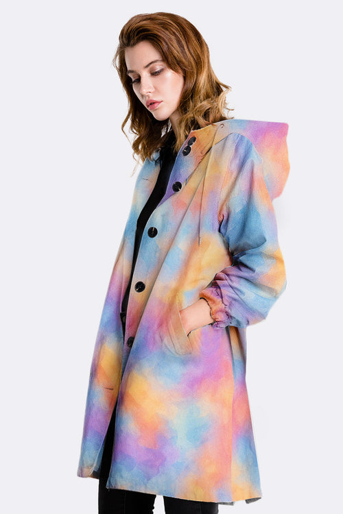 Water Resistant Oversized Hooded Windbreaker Rain Jacket