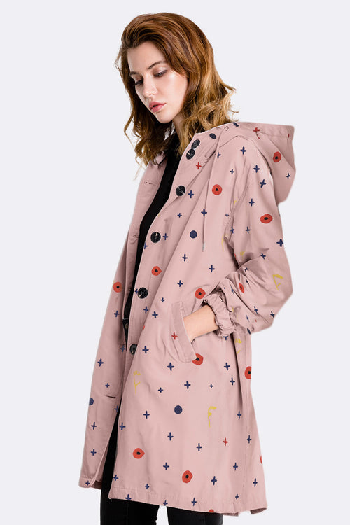 Water Resistant Oversized Hooded Windbreaker Rain Jacket