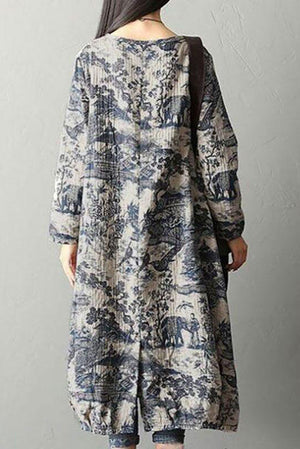 Japanese Porcelain Print Dress