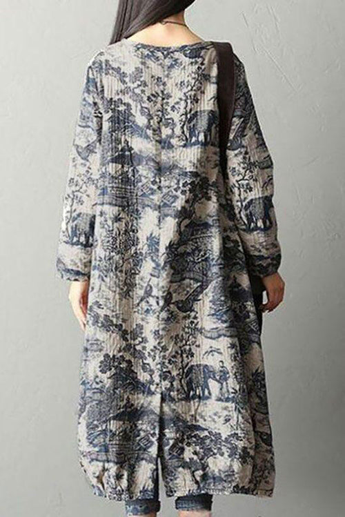 Japanese Porcelain Print Dress