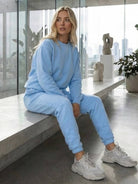 Classic Comfort Athleisure set with stretchy, wrinkle-resistant fabric for versatile women's activewear.