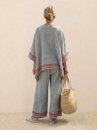 Coastal Comfort Linen two-piece set with lace details and breathable fabric