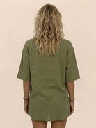 Coastal linen cotton two-piece set with breathable fabric and relaxed fit