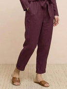 Cotton-Linen monochrome relaxed longline top and wide-leg pants set for versatile seasonal wear