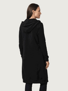 Oversized long zip sweatshirt hoodie with fleece lining and hood in solid color