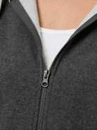 Oversized long zip sweatshirt hoodie with fleece lining and drawstring hood for casual layering