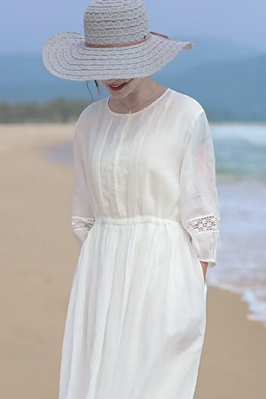 100% Linen Coastal Shift Dress TOSCANA