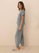 Comfy Couture Knit Sweater relaxed two-piece set in soft knit fabric with matching pants