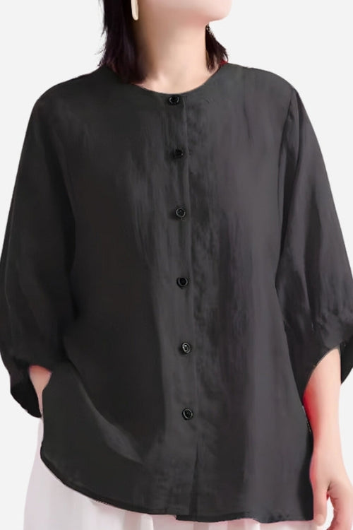 Relaxed Loose Breathable Linen Blouse
