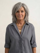 Model wearing oversized 100% cotton shirt and wide-leg pants co-ord set in relaxed fit and breathable fabric