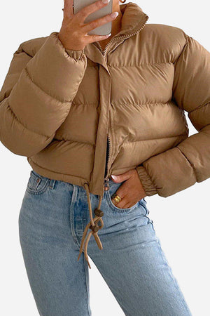 Sleek Cropped Puffer Jacket