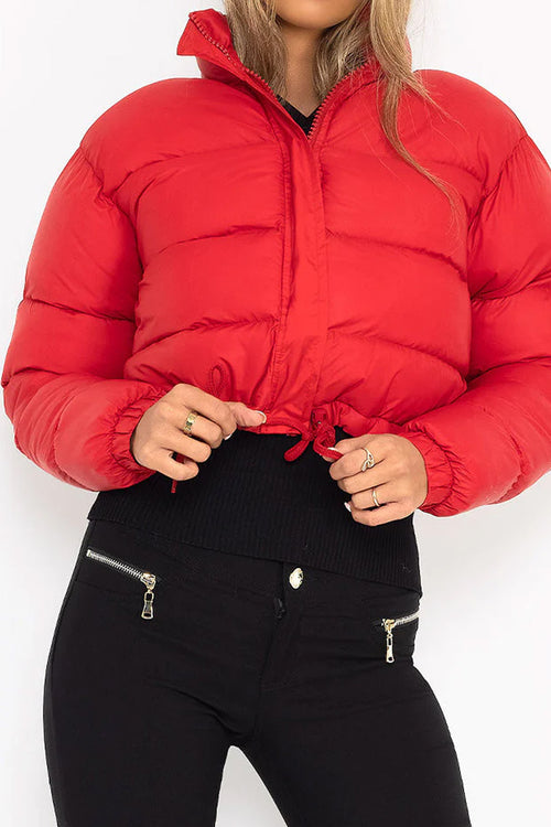 Sleek Cropped Puffer Jacket