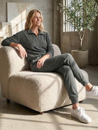 Unisex half-zip pullover and matching sweatpants set for casual comfort and travel