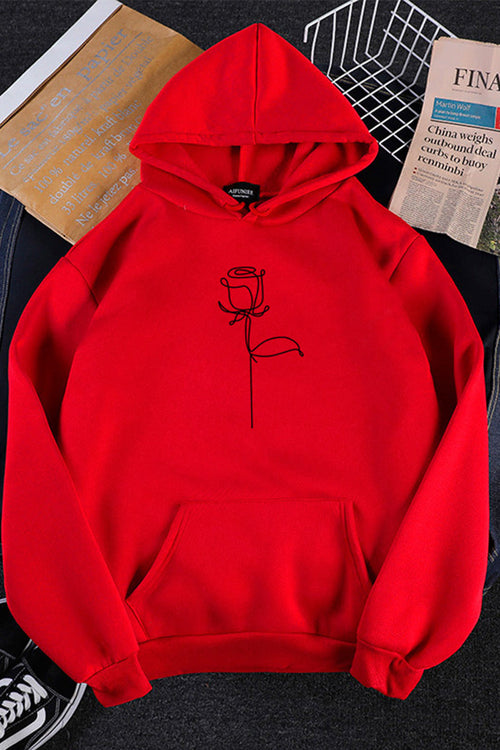 Oversized Graffiti Rose Hoodie