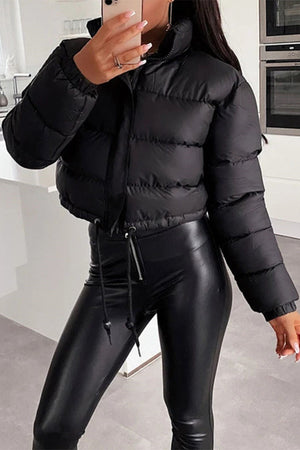 Sleek Cropped Puffer Jacket