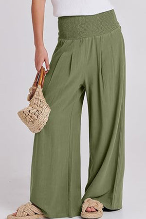 Oversized Shirt and Palazzo Pants Two-Piece Linen Set