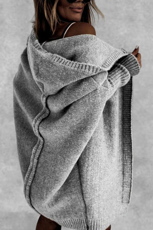 Warm Oversized Hooded Cardigan