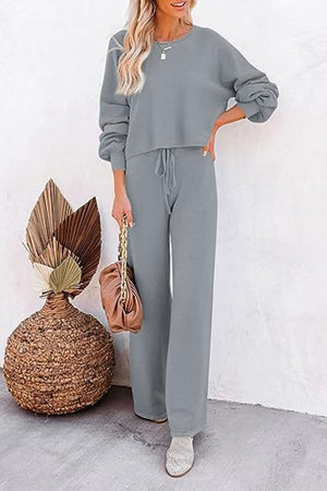Round Neck Loose Fit Cozy Two-Piece Set